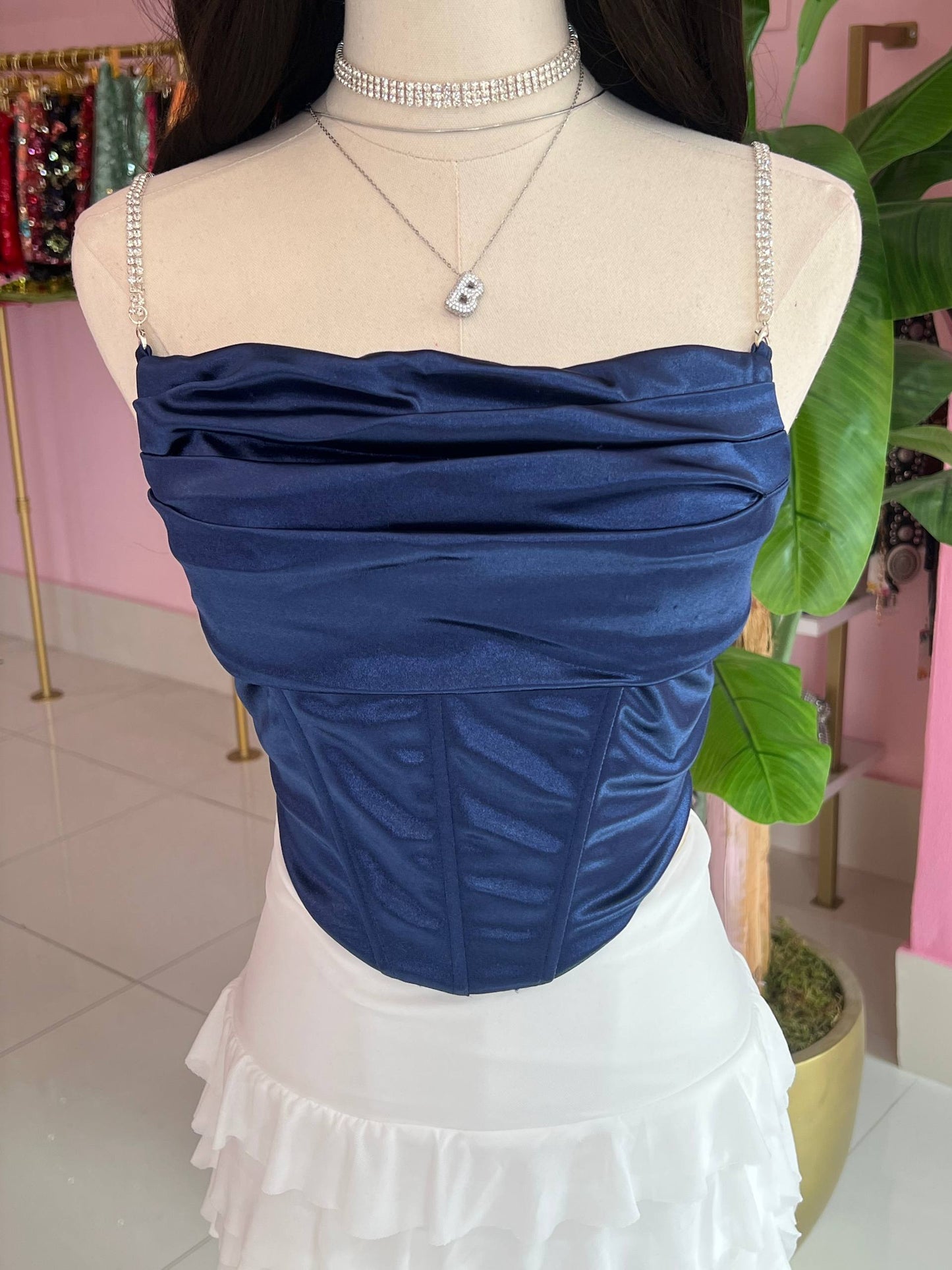 Satin Corset Rhineston