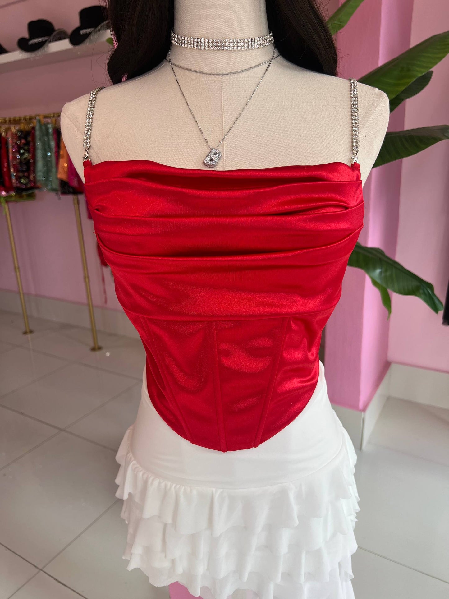Satin Corset Rhineston