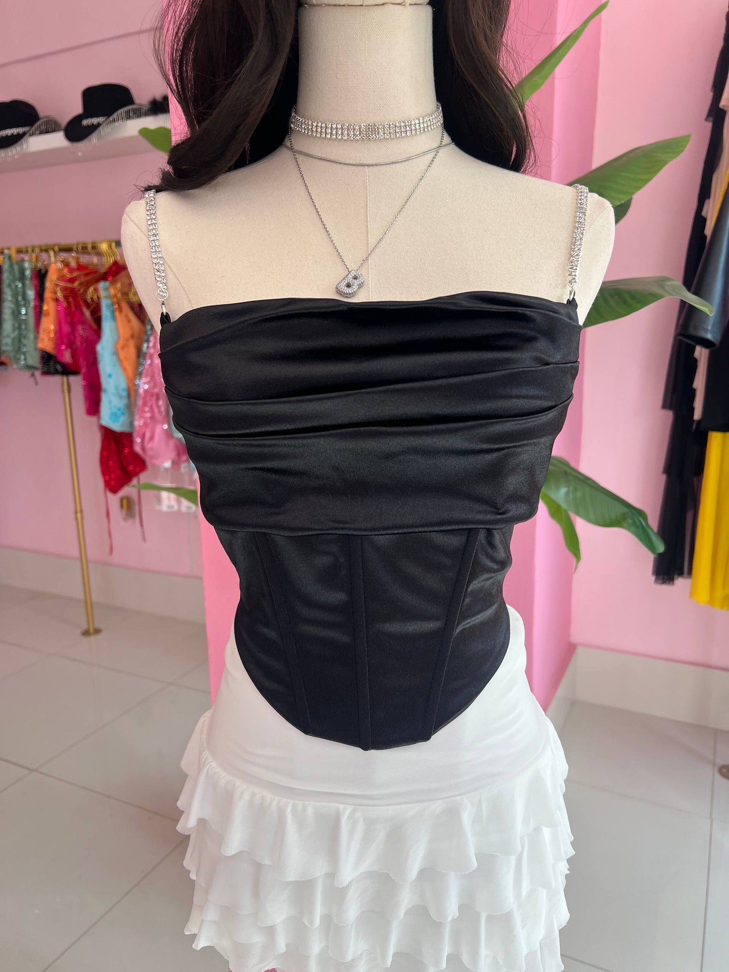 Satin Corset Rhineston