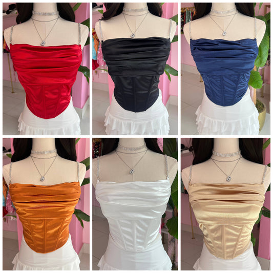 Satin Corset Rhineston