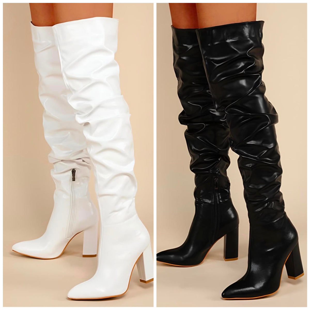 Botas New Long Fruncidas