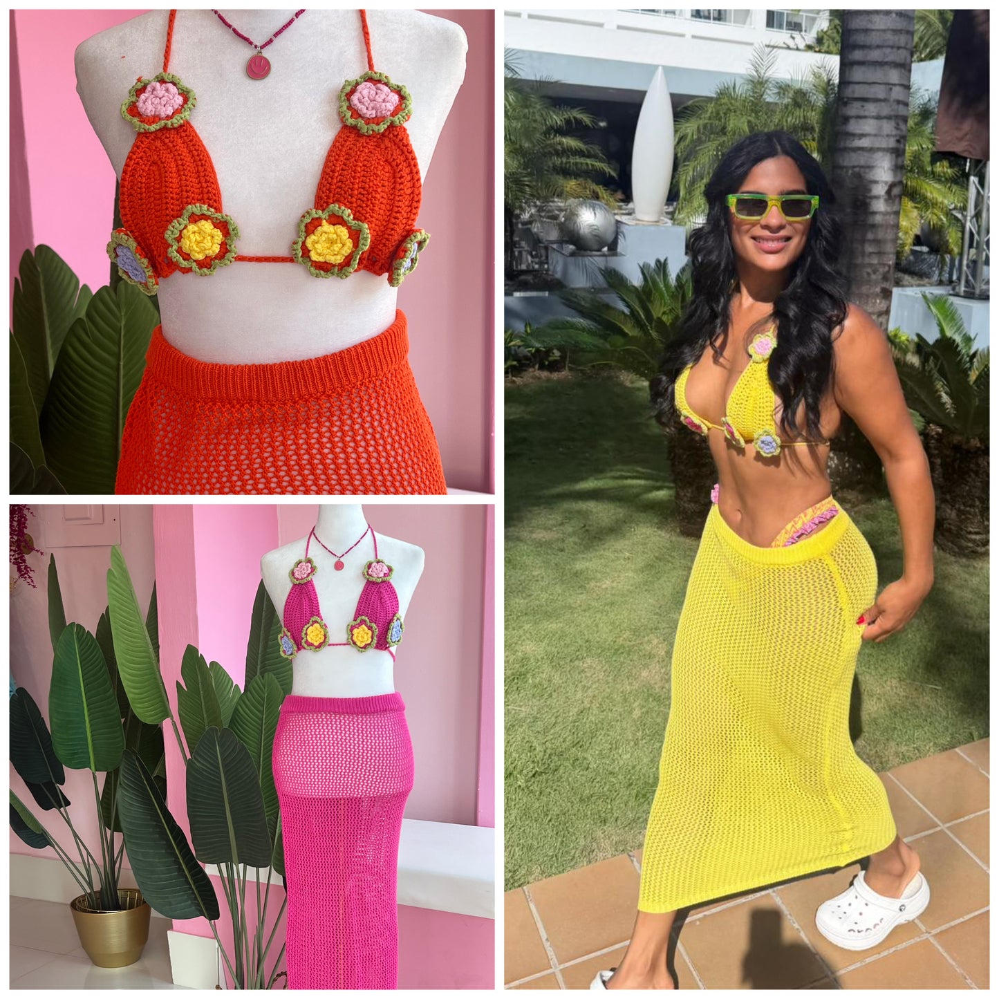Flower Crochet Maxi set