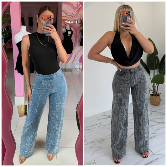 Rhinestone diva denim