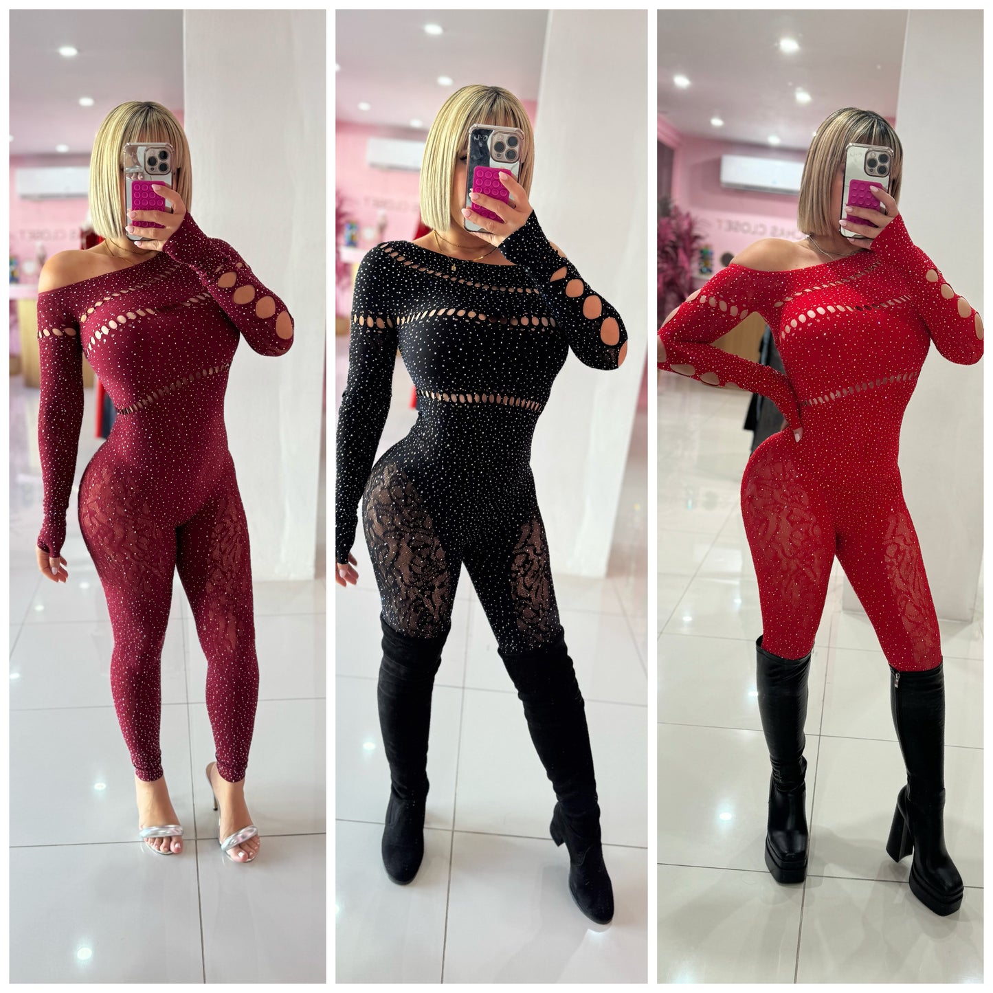 OS Rhinestone Jumpsuit