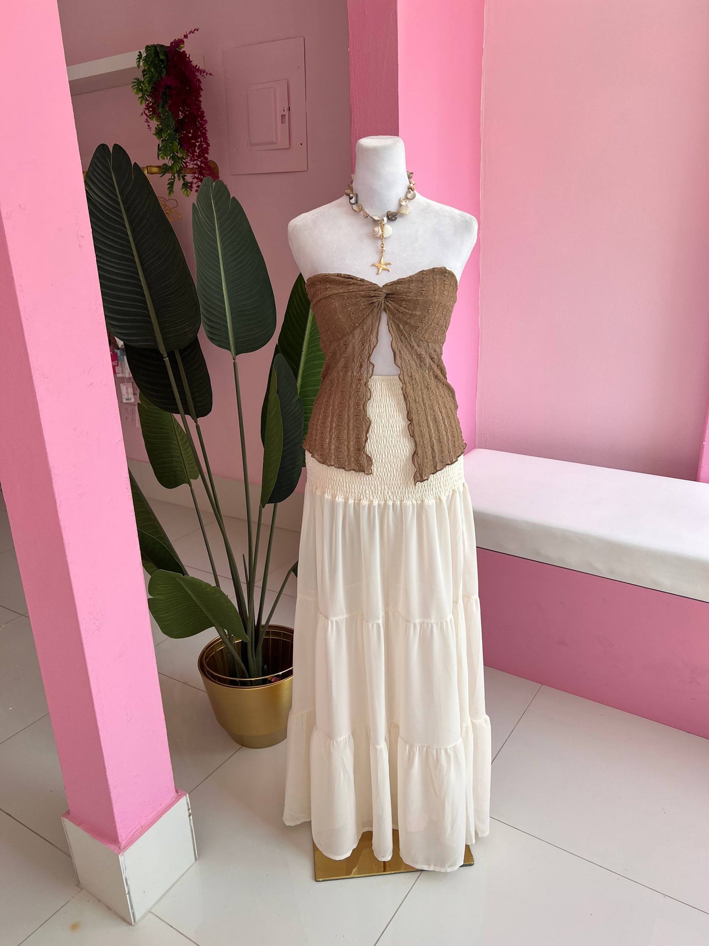 Strapless isla top