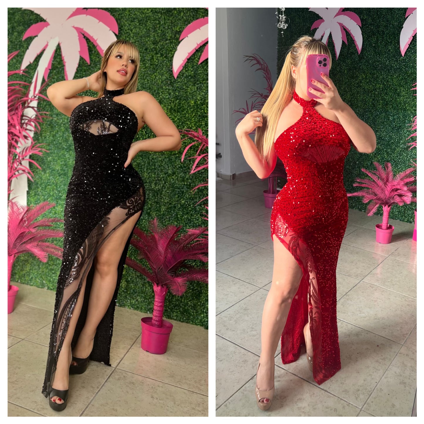 Sexy Lentejuelas Maxi Dress