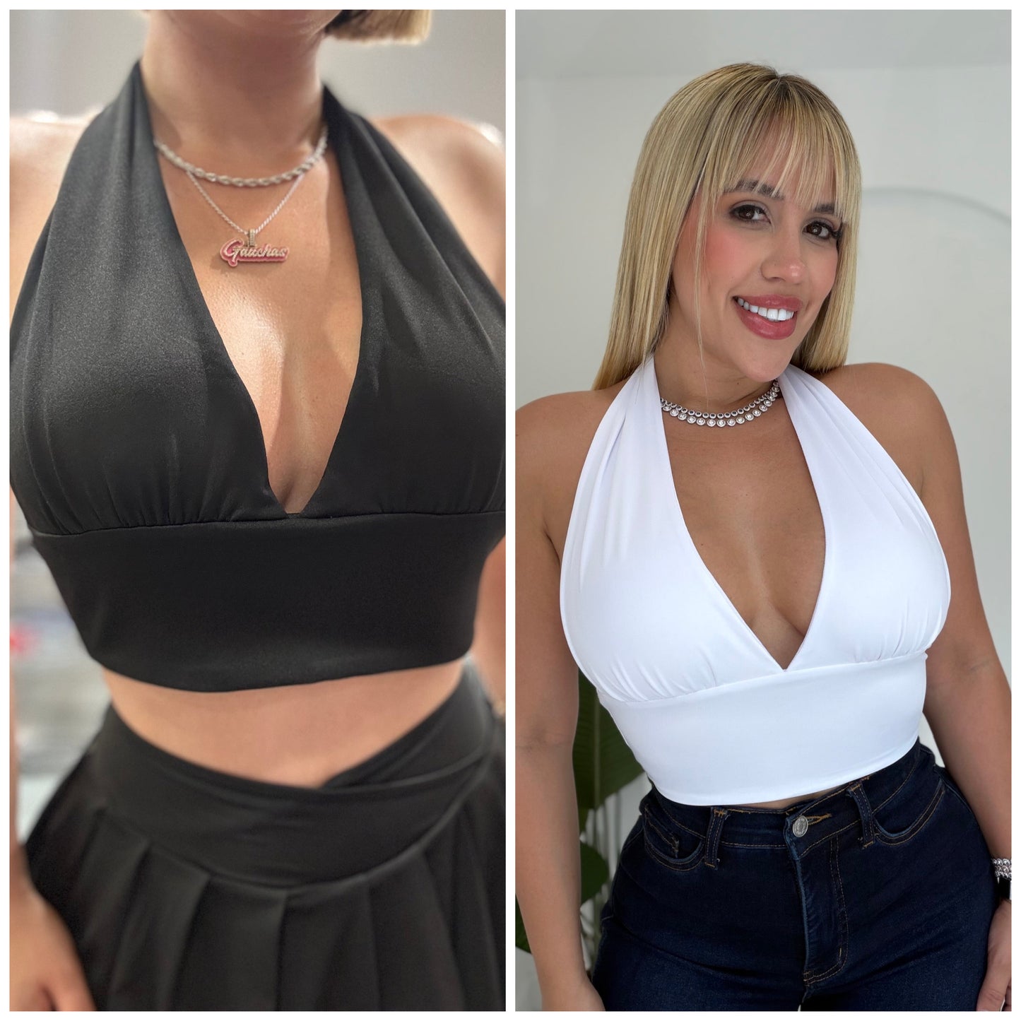 Halter V Crop Top