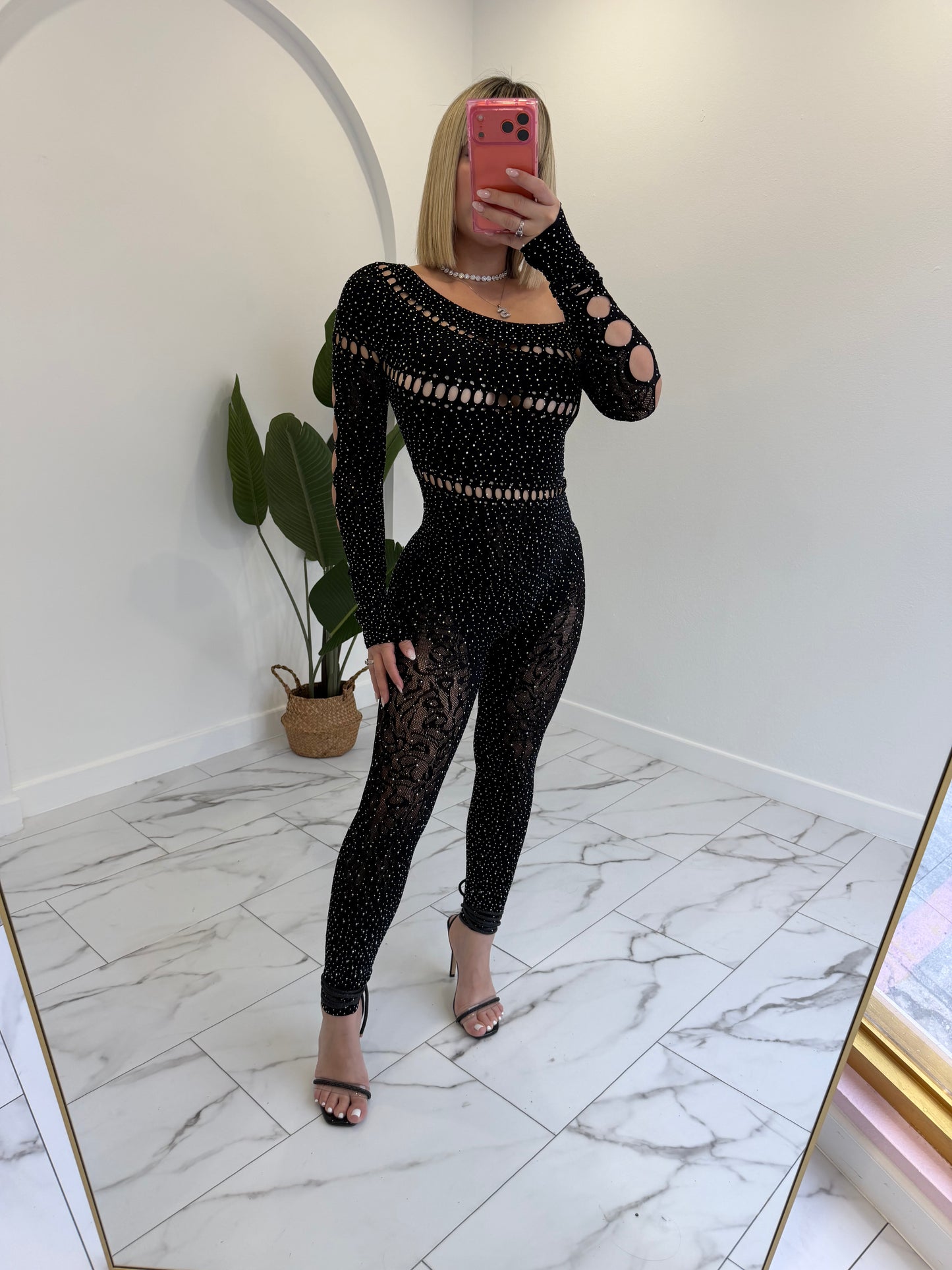 OS Rhinestone Jumpsuit