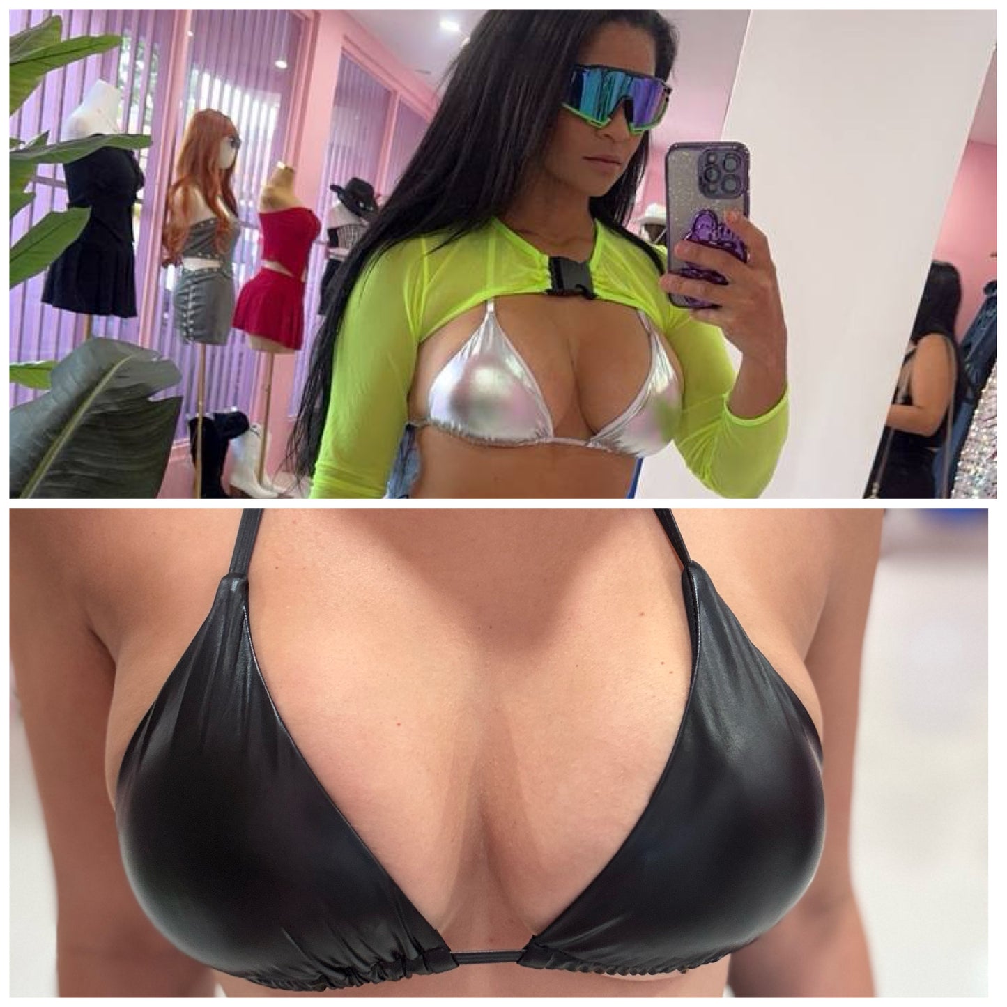 Leather Triangulito Top