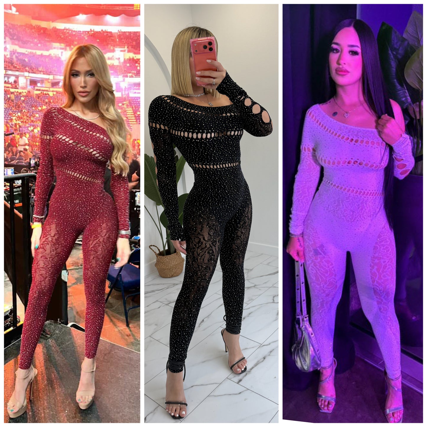 OS Rhinestone Jumpsuit