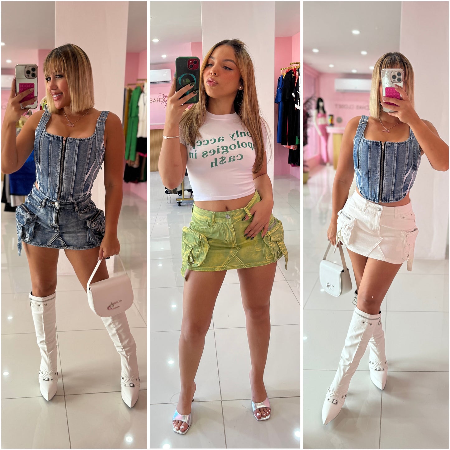 Cargo Denim Skort
