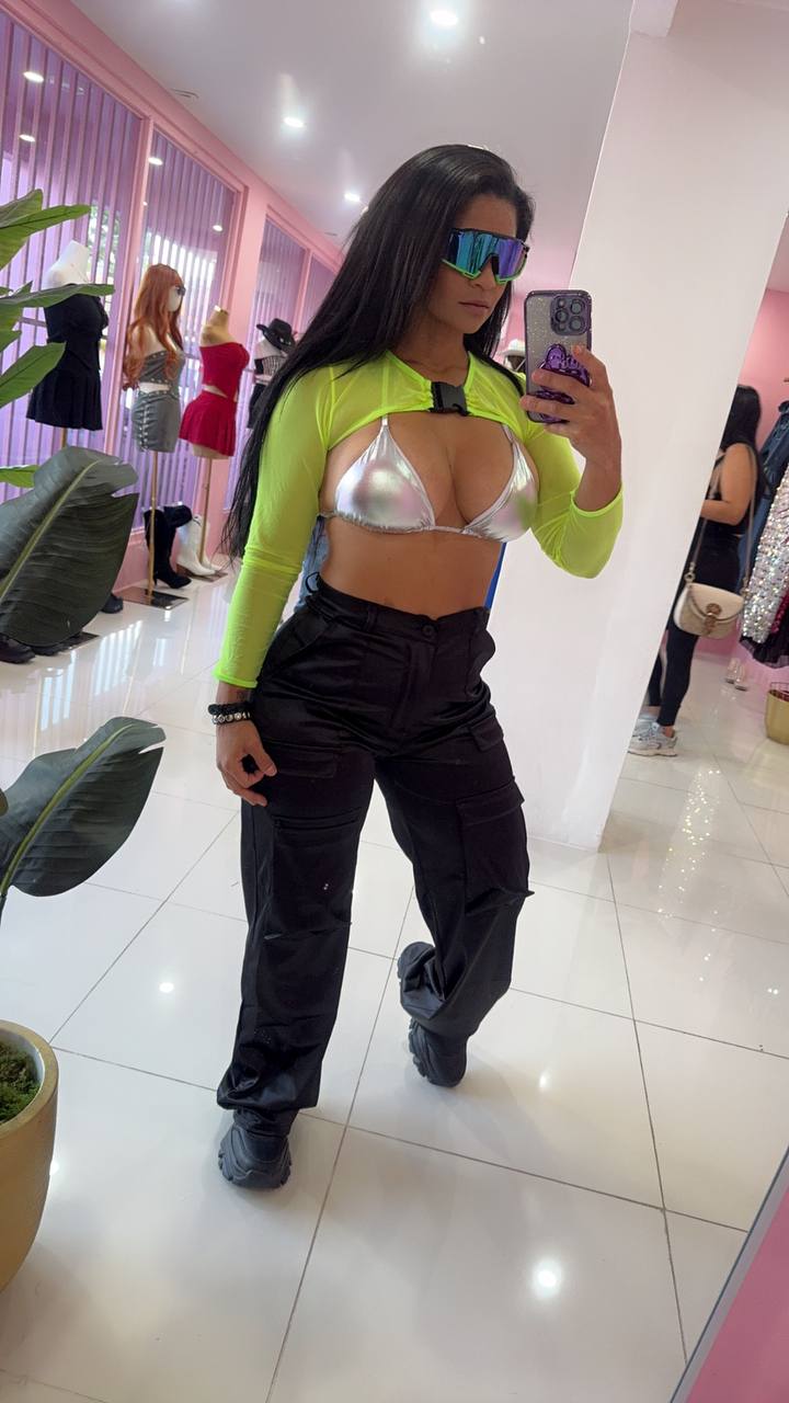 Leather Triangulito Top