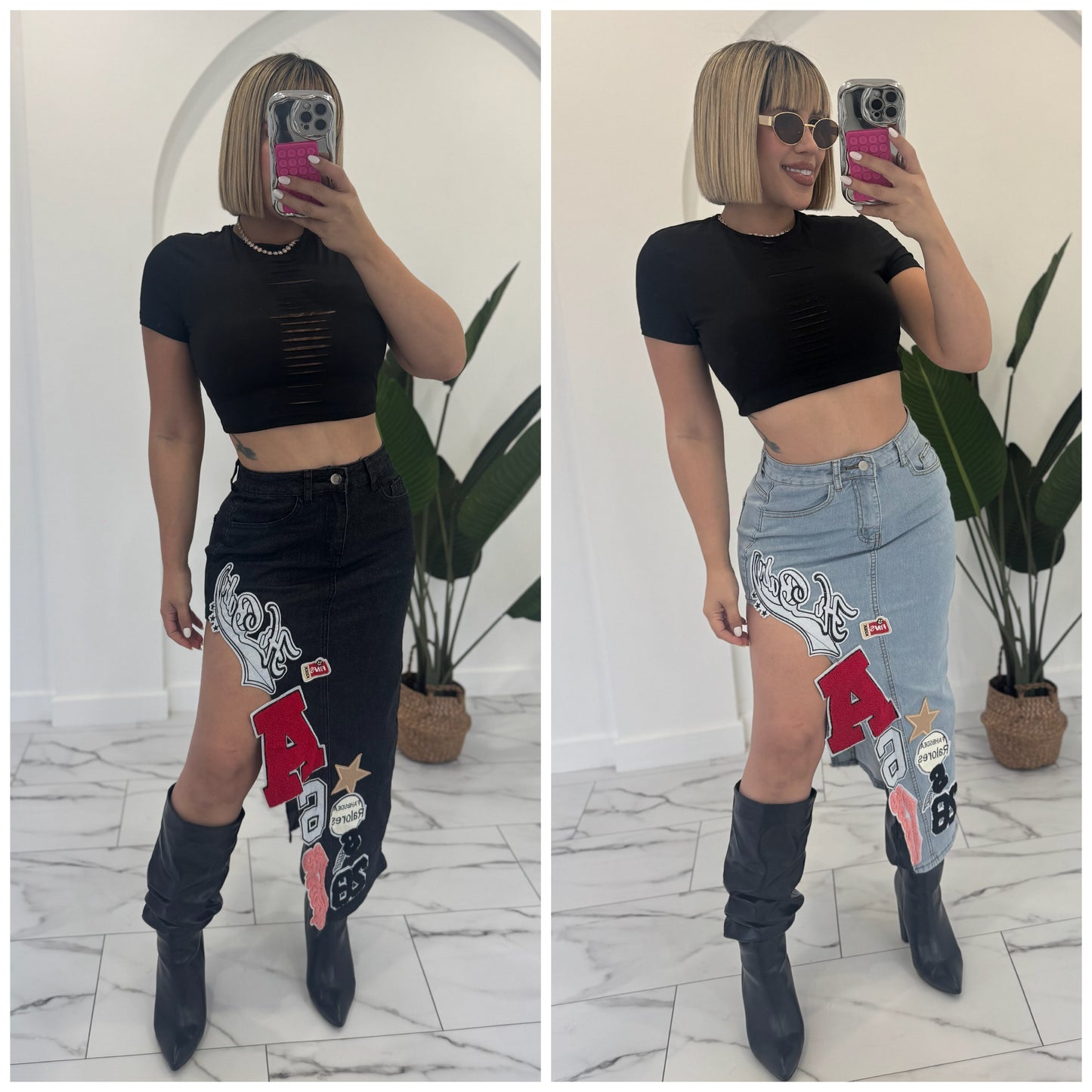 A Maxi denim Skirt