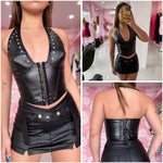 Corset Escotado Leather