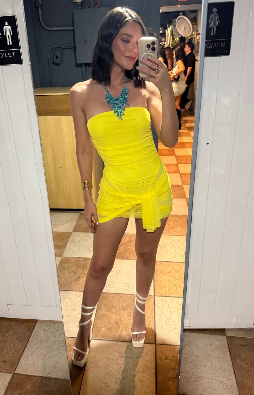 Bodysuit dress yellow Night