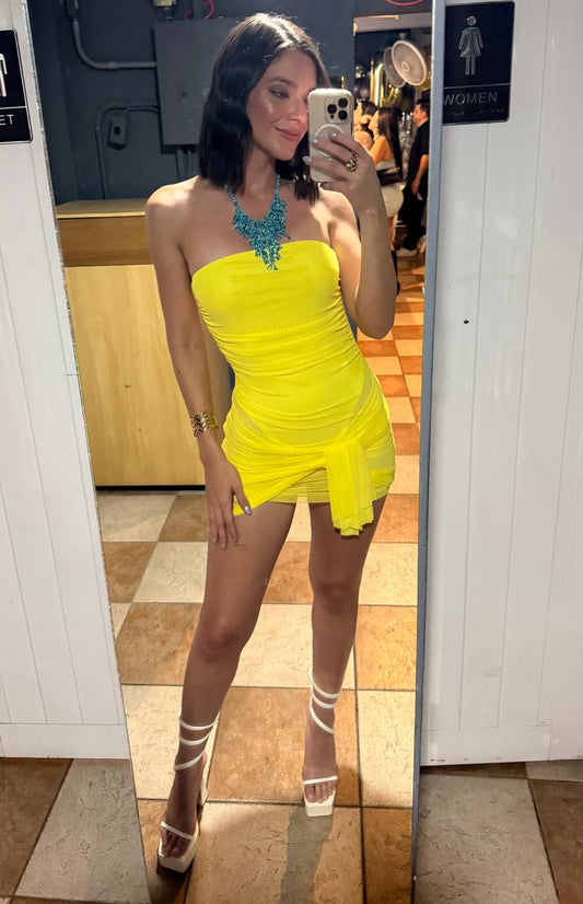Bodysuit dress yellow Night