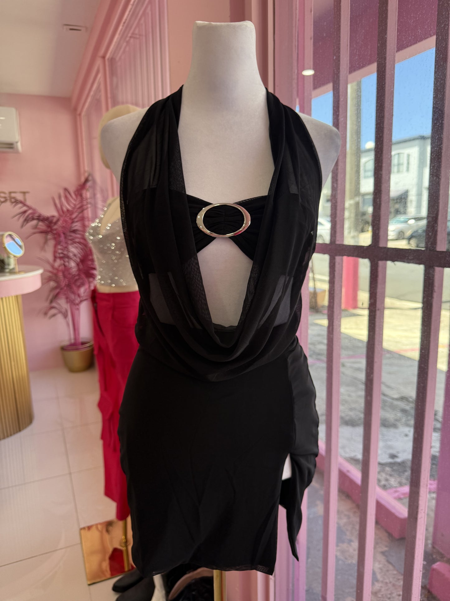 Mesh Halter Dress