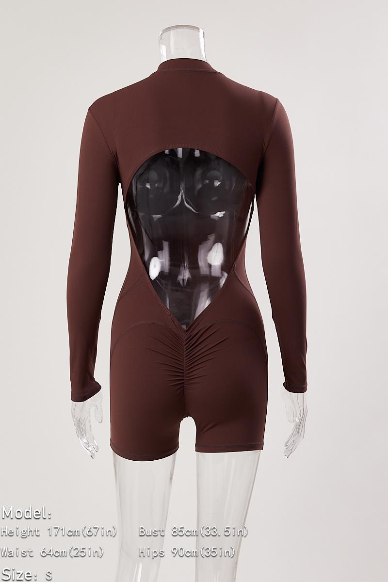 Romper Espalda Descubierta (Zipper) Manga Larga sport