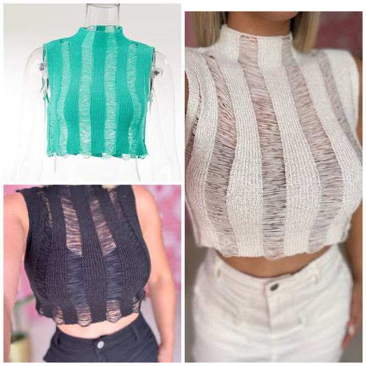 Crop Top Tejida