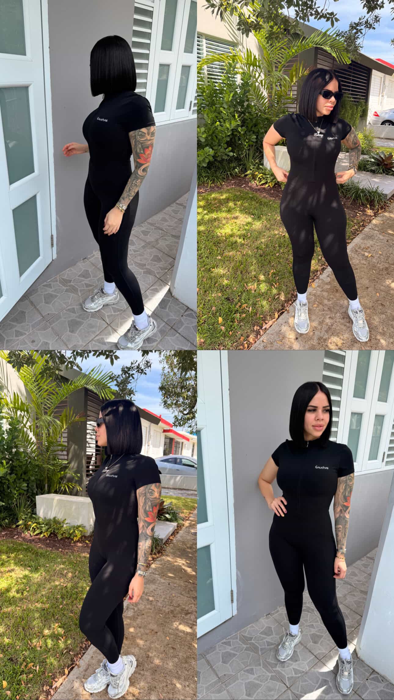 Jumpsuit Tshirt Style Zipper (Spandex) sport