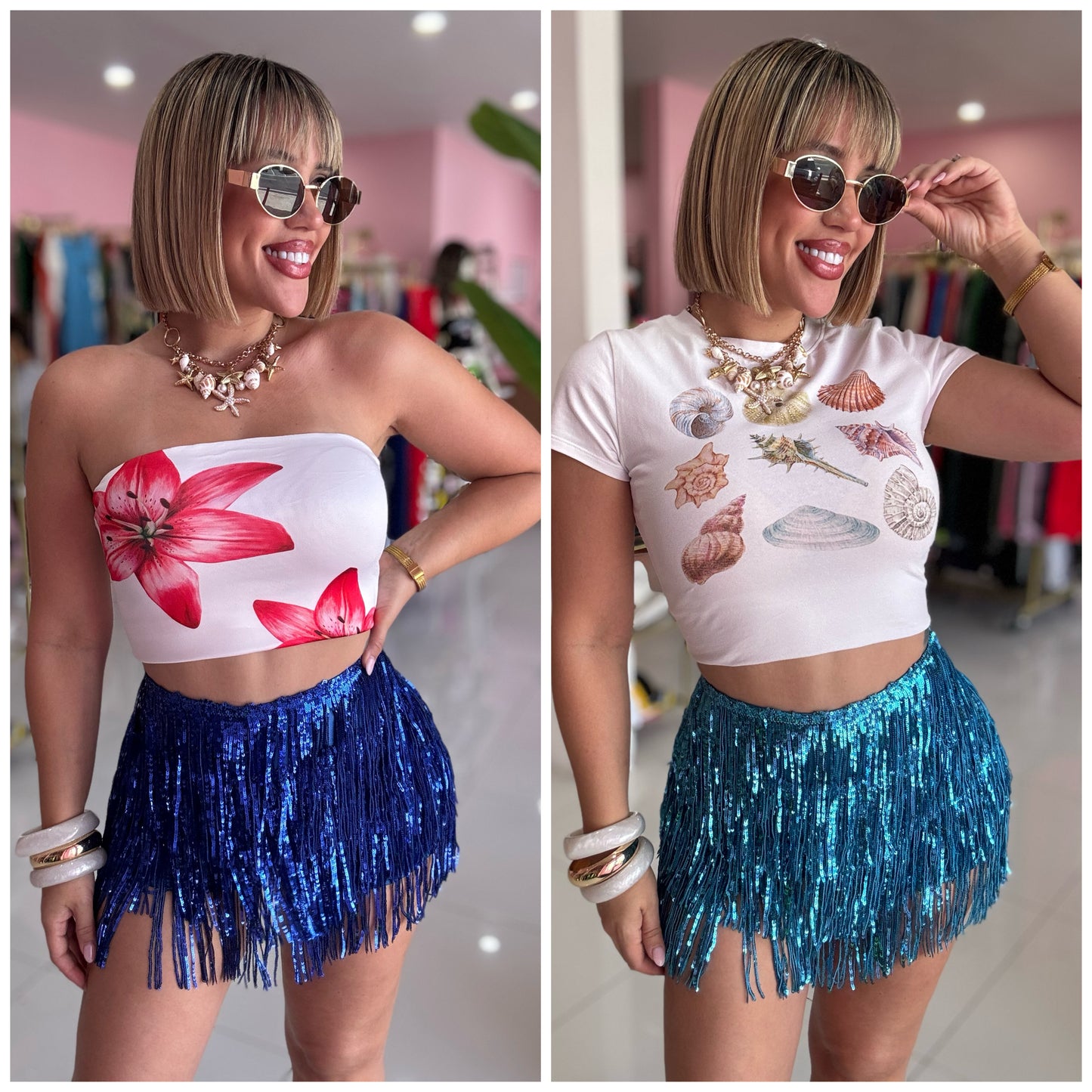 Flecos sequins Short