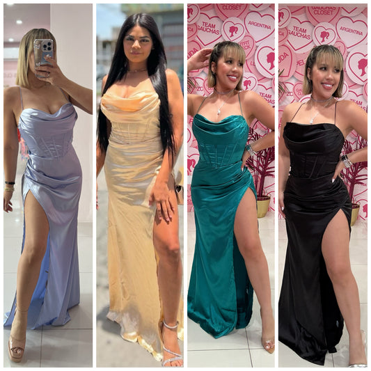 Satin Fiesta Long Dress