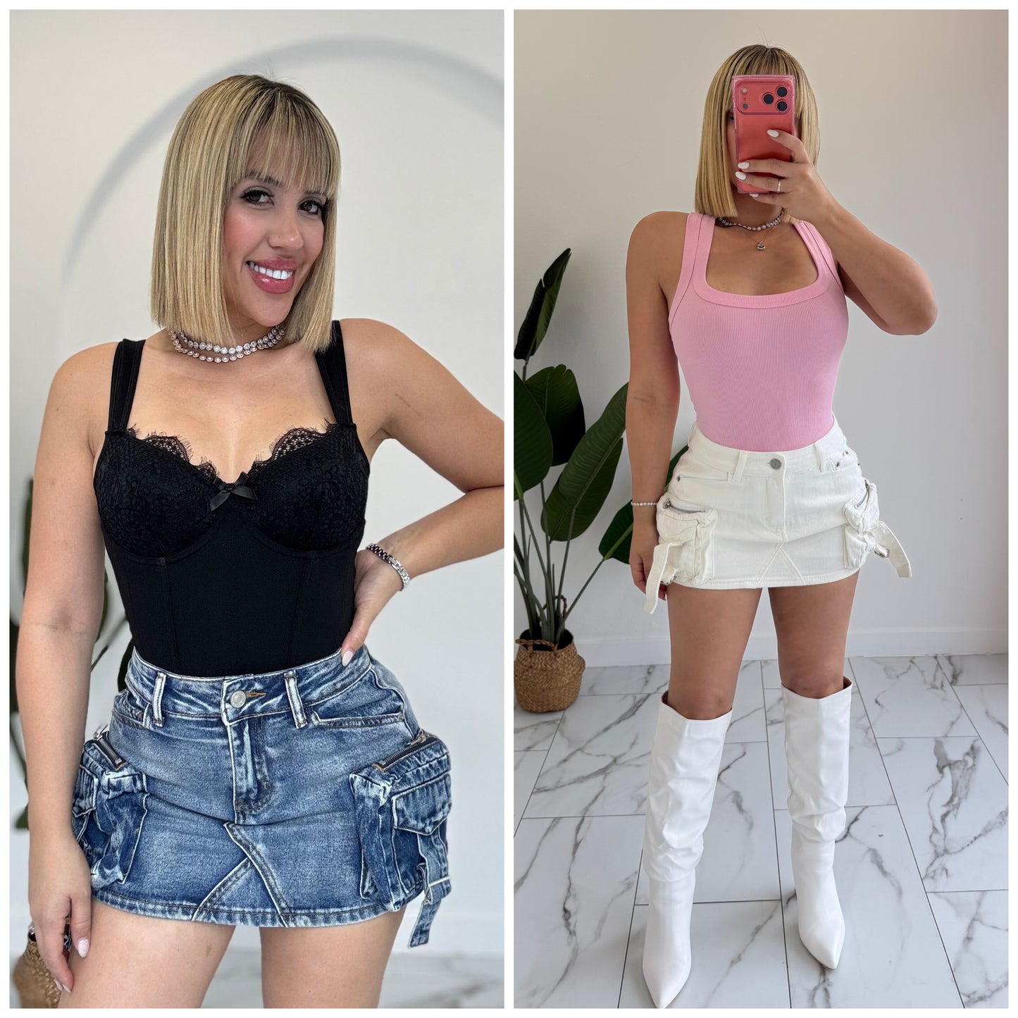 Cargo Denim Skort