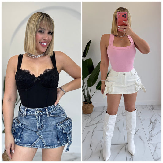 Cargo Denim Skort