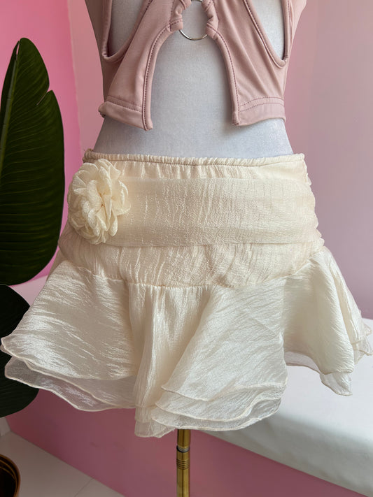 Flower beige skort