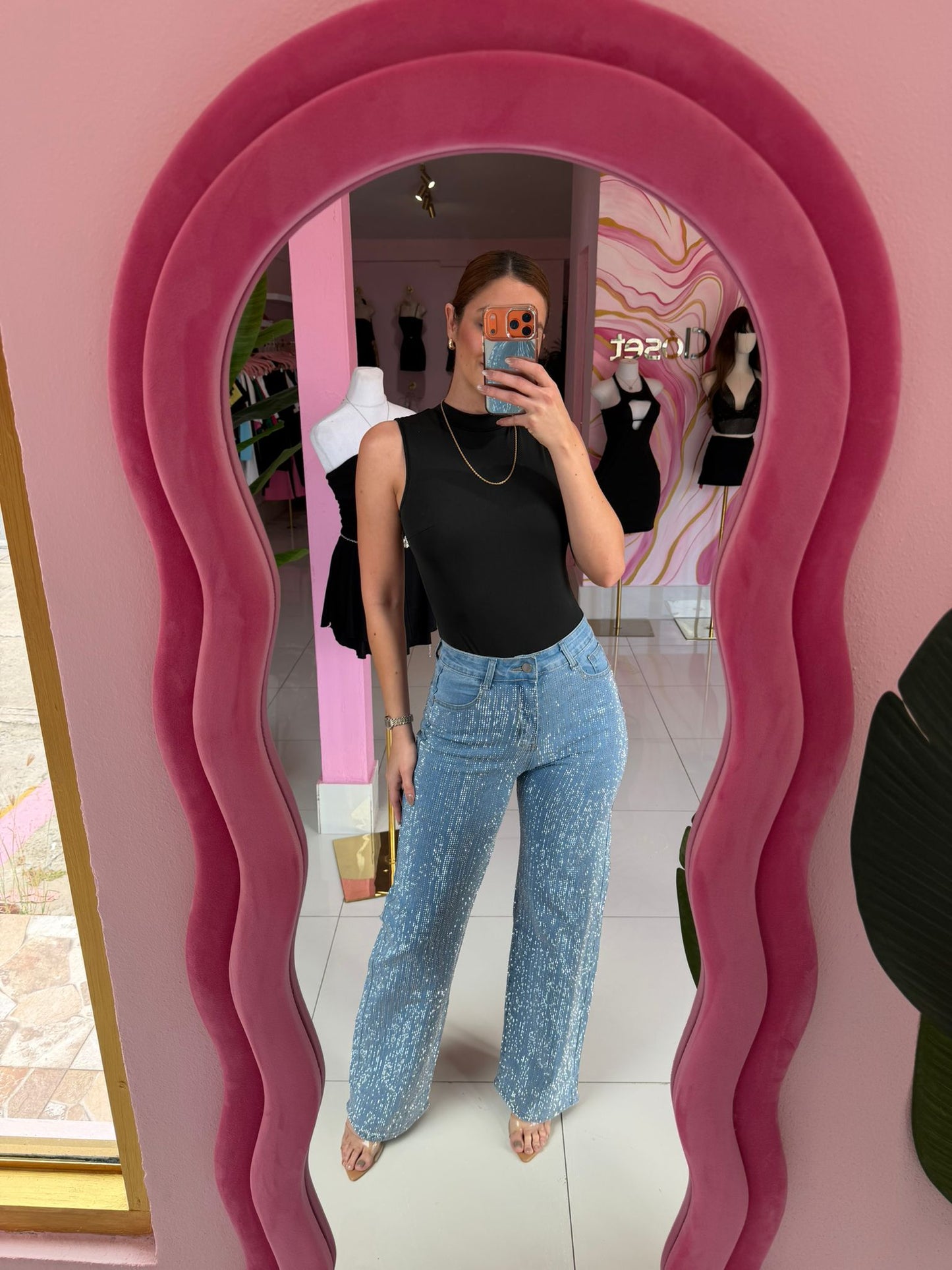 Rhinestone diva denim