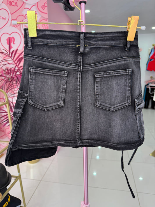 Cargo Washed Skirt