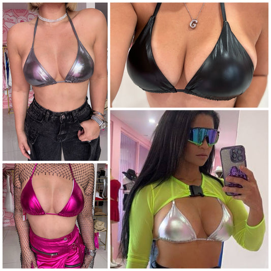 Leather Triangulito Top