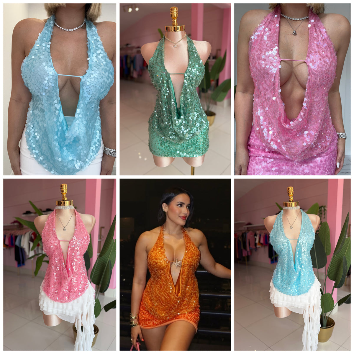 Sequins Colors halter top