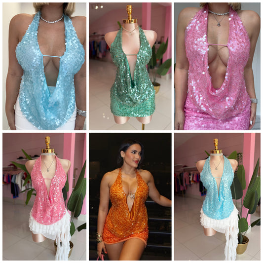 Sequins Colors halter top