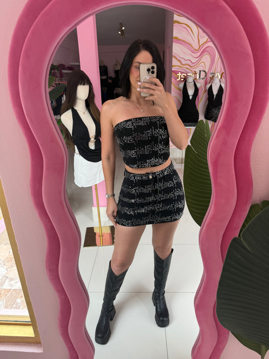 Rhine denim skort set