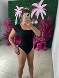 Black Zipper Swimsuit