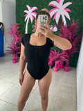 Black Zipper Swimsuit