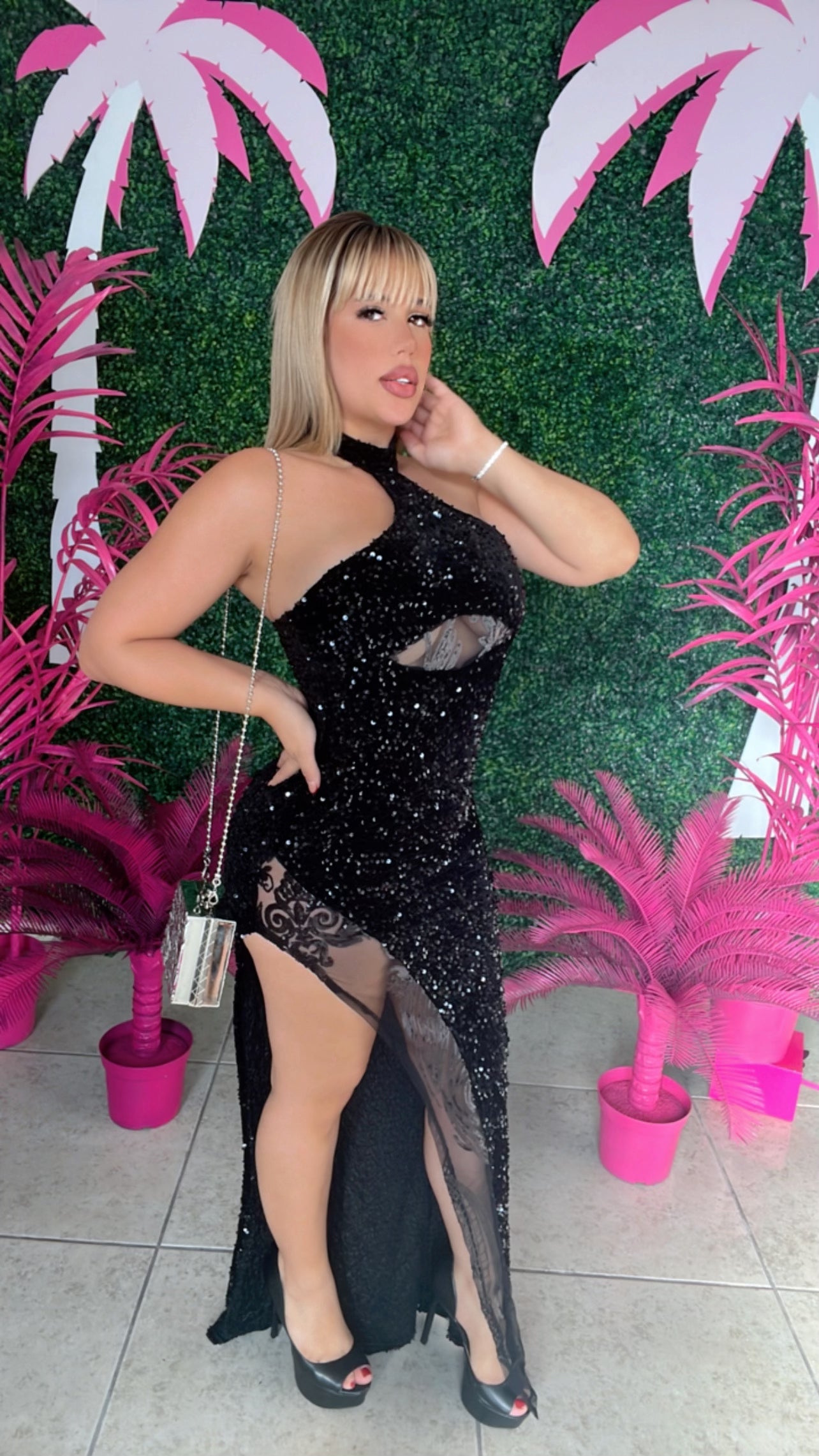 Sexy Lentejuelas Maxi Dress