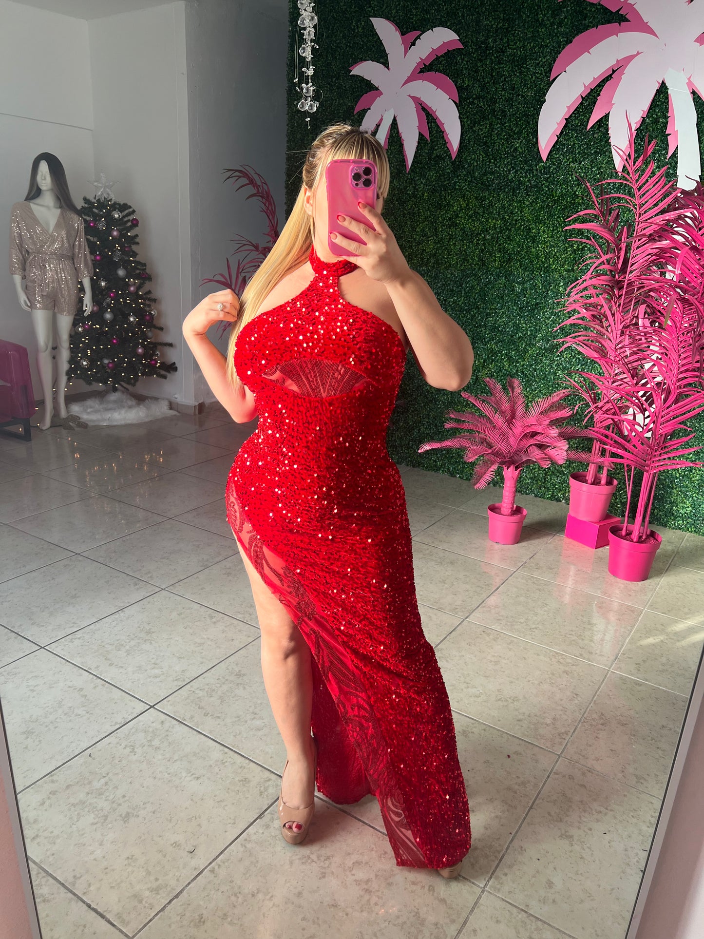 Sexy Lentejuelas Maxi Dress