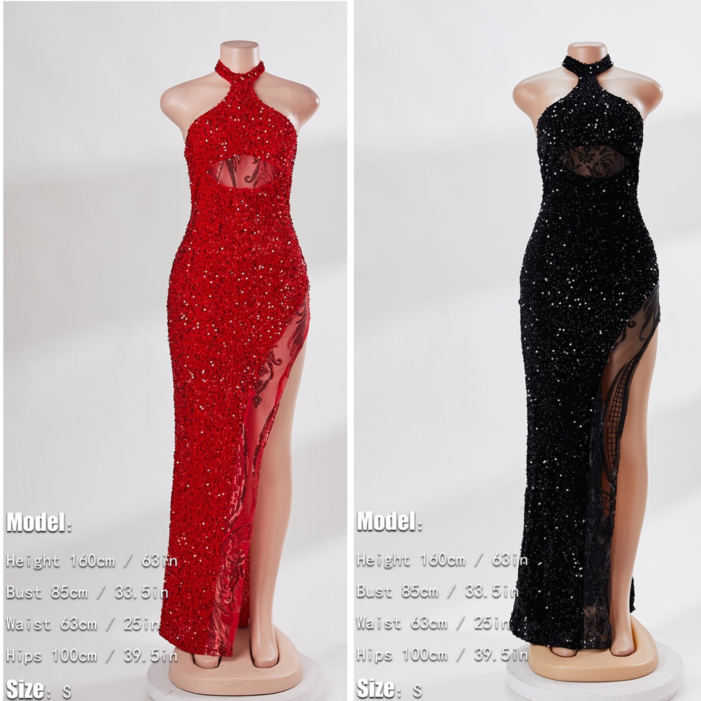 Sexy Lentejuelas Maxi Dress