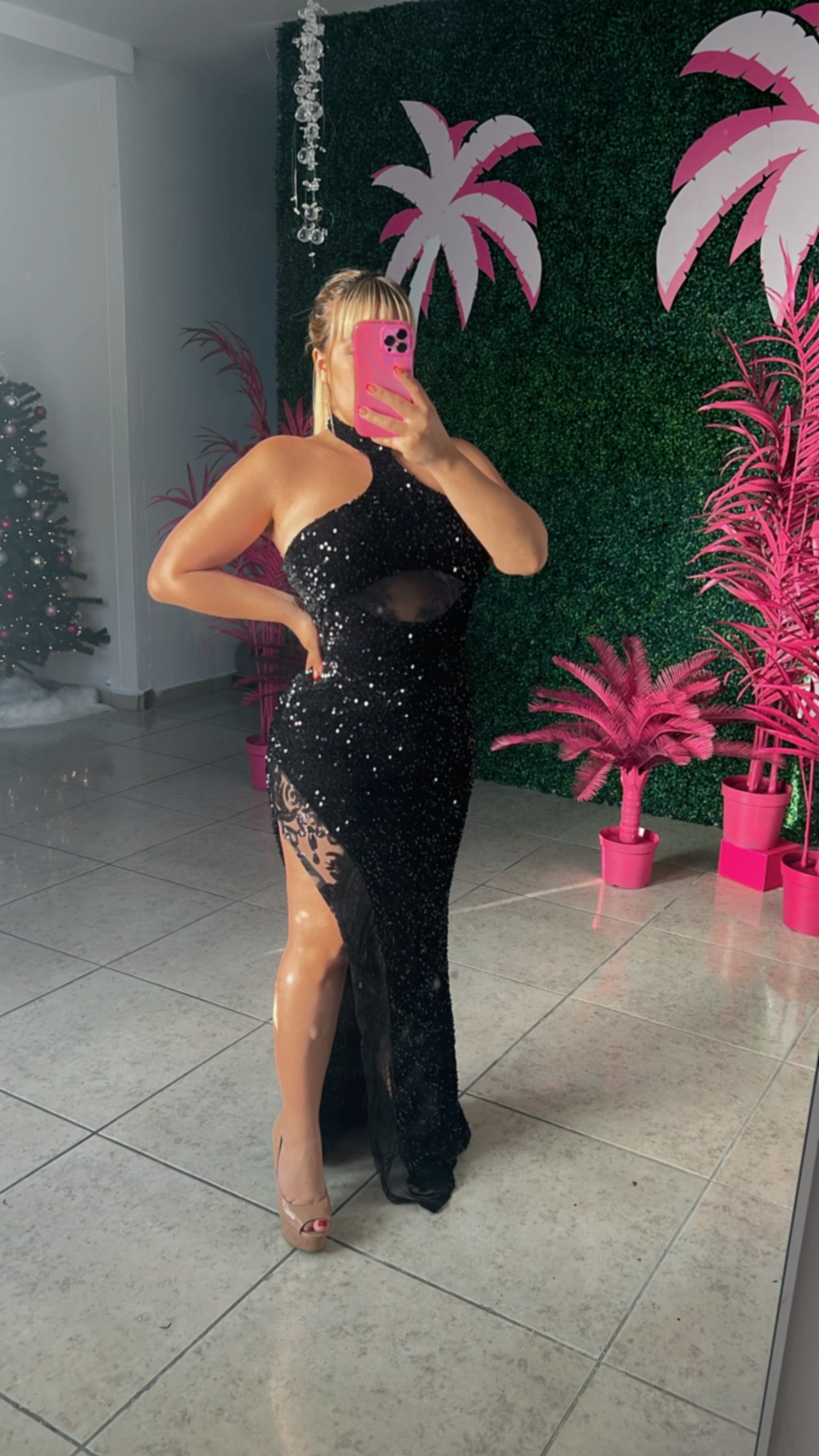 Sexy Lentejuelas Maxi Dress