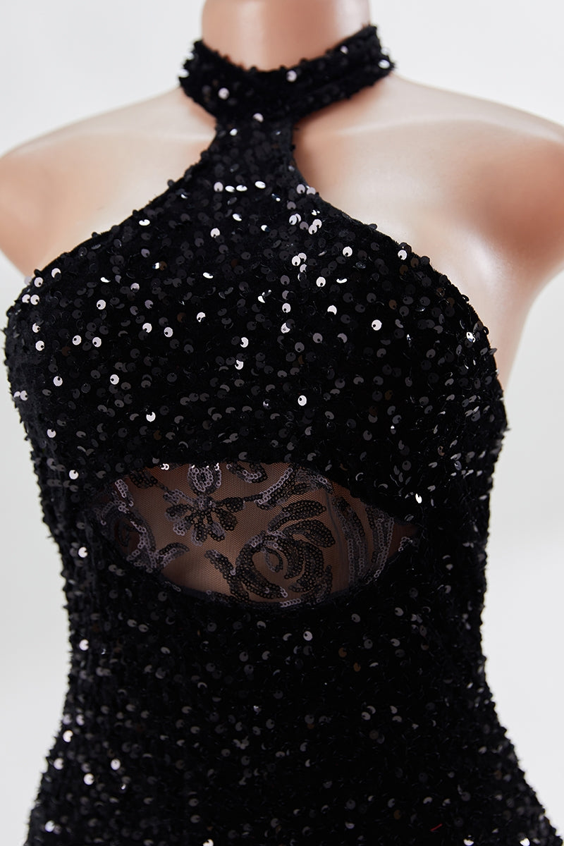 Sexy Lentejuelas Maxi Dress