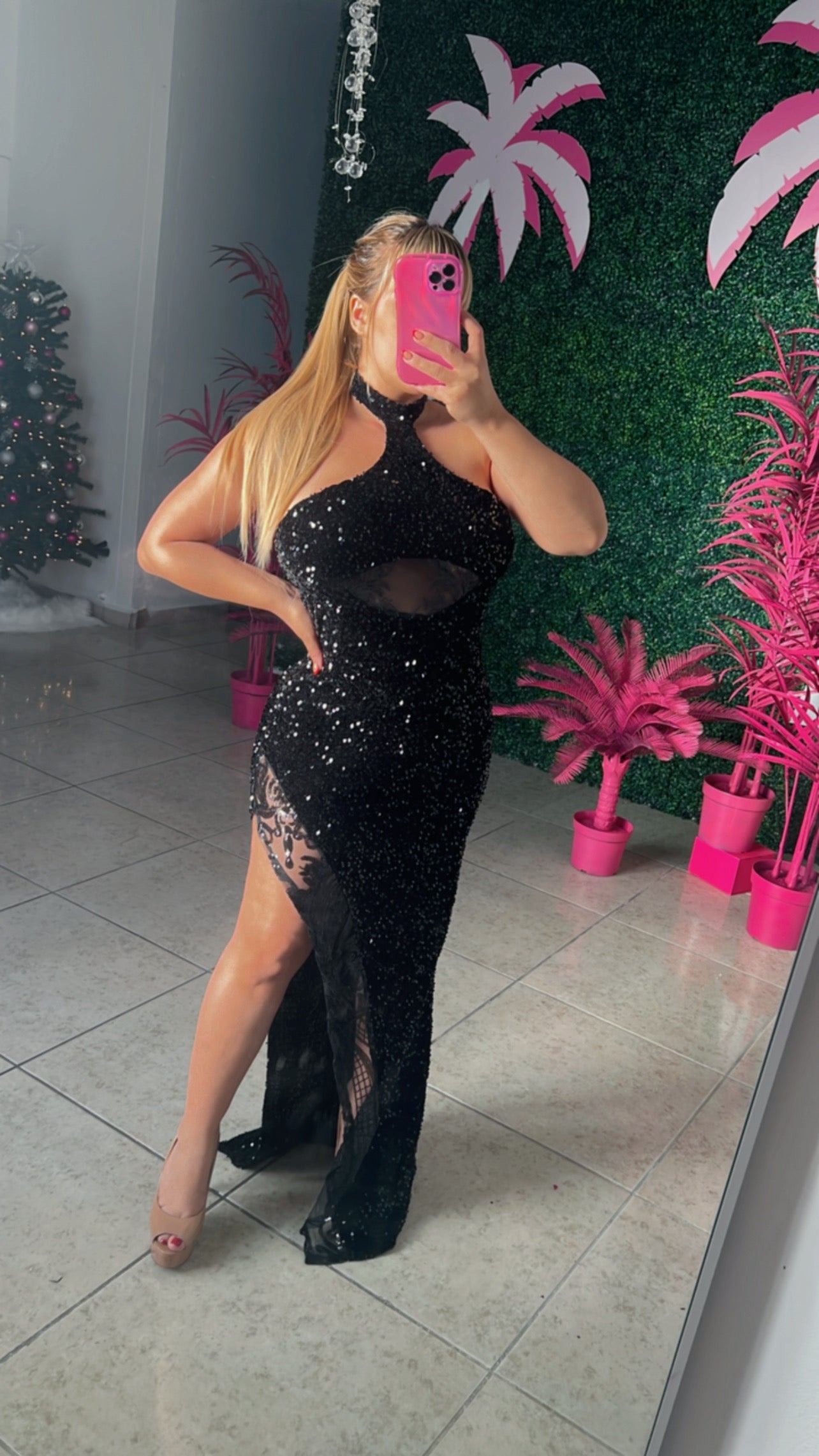 Sexy Lentejuelas Maxi Dress